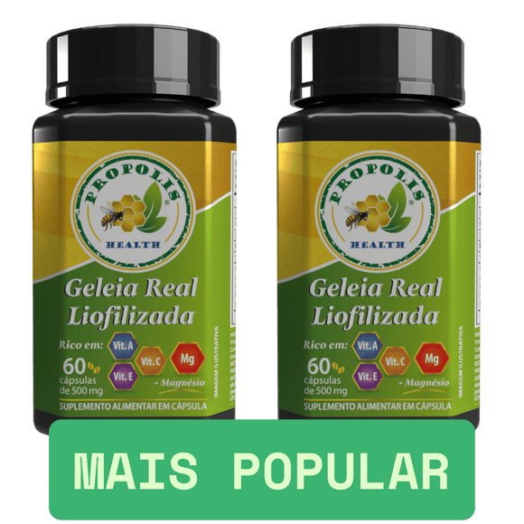 Geleia Real pura - 15mg 10-HDA - Magnésio de Malato 300mg +Vit - Suporte a saúde Cerebral - Super Antioxidante