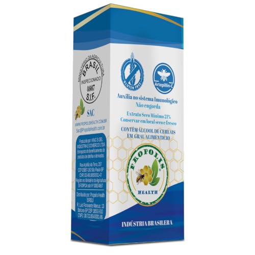 Extrato de Própolis Verde Líquido - 21% Extrato Seco - 30ml - Gotas Concentradas Propolis Health