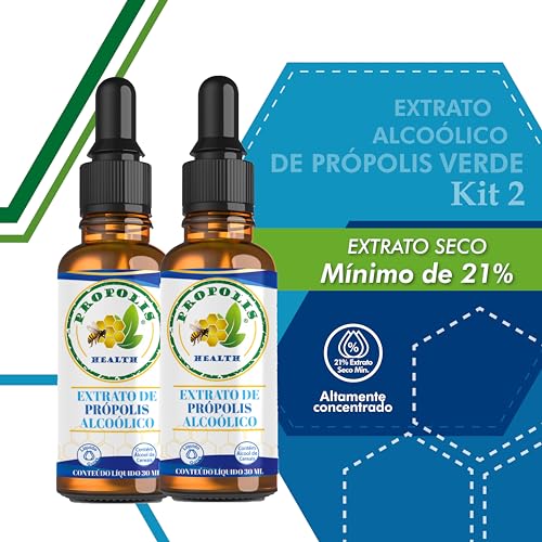 Extrato de Própolis Verde Líquido - 21% Extrato Seco - 30ml - Gotas Concentradas Propolis Health