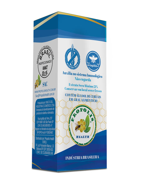 Extrato de Própolis Verde Líquido - 21% Extrato Seco - 30ml - Gotas Concentradas Propolis Health