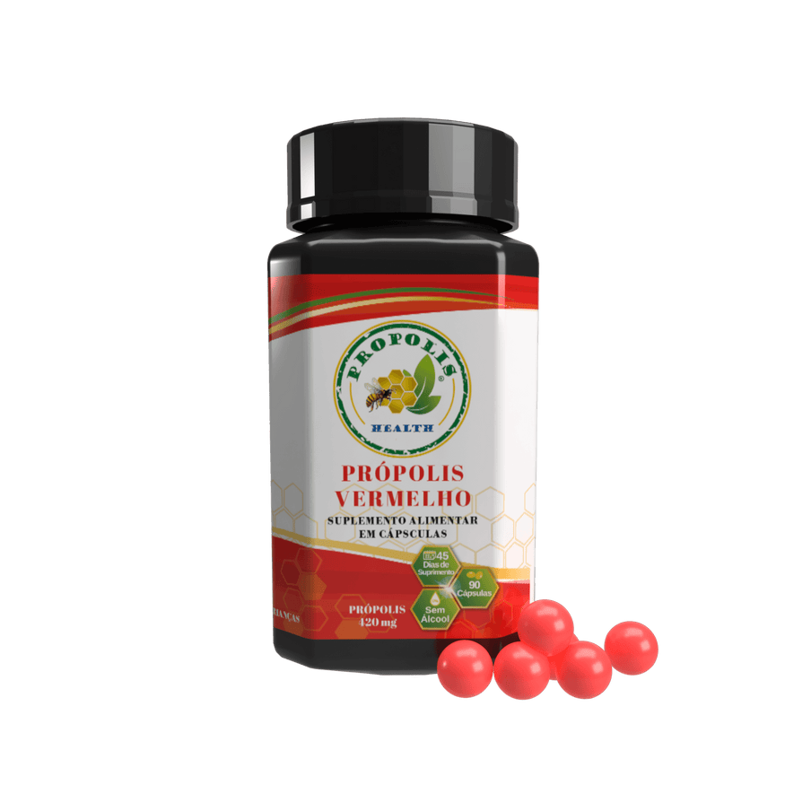 Própolis Vermelho em Cápsulas 840mg - Sem Álcool - Proteção e Imunidade - 90 Cápsulas