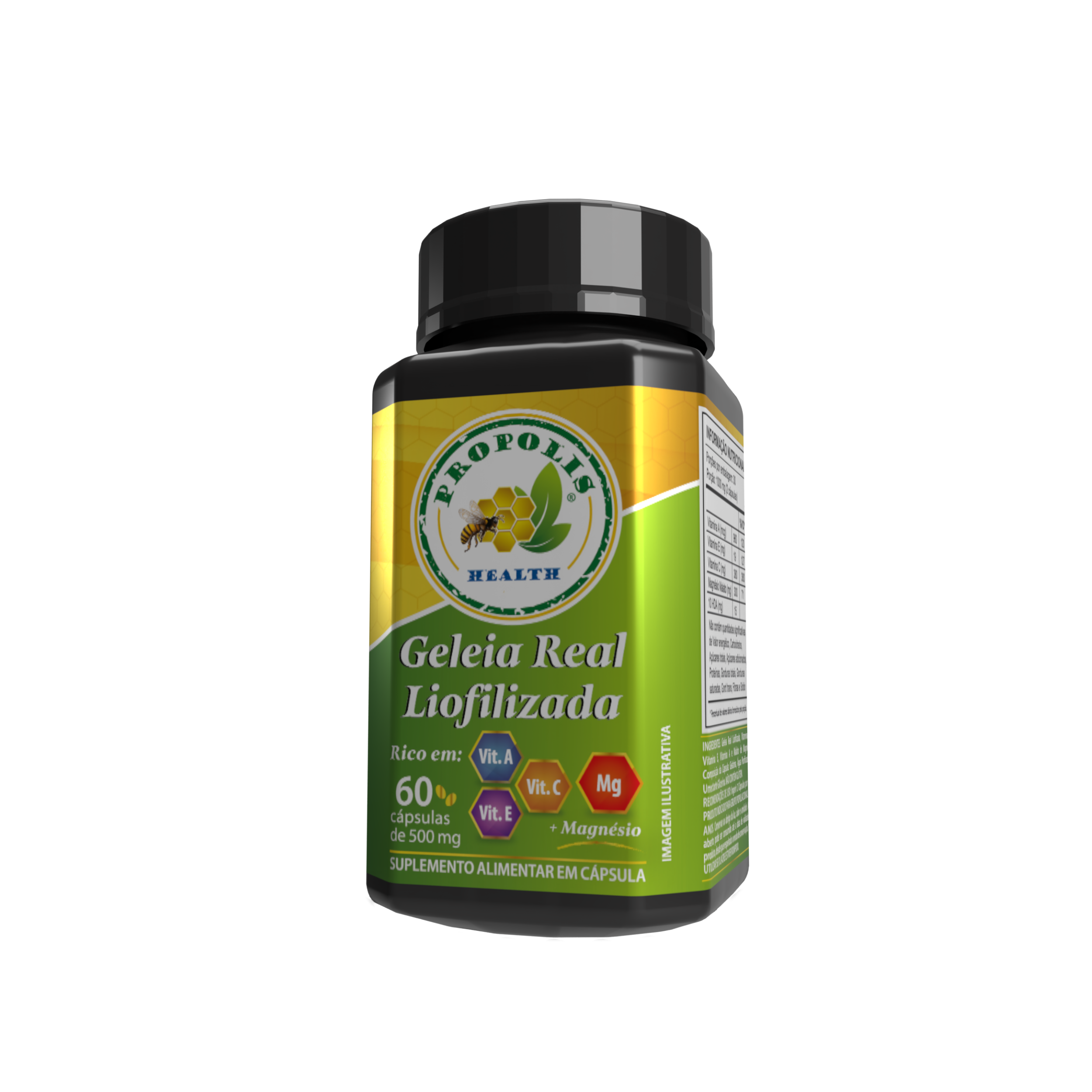 Geleia Real pura - 15mg 10-HDA - Magnésio de Malato 300mg +Vit - Suporte a saúde Cerebral - Super Antioxidante