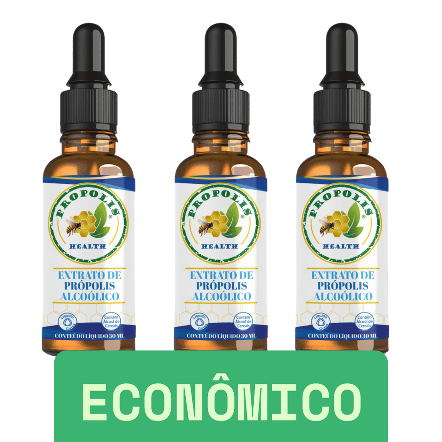 Extrato de Própolis Verde Líquido - 21% Extrato Seco - 30ml - Gotas Concentradas Propolis Health