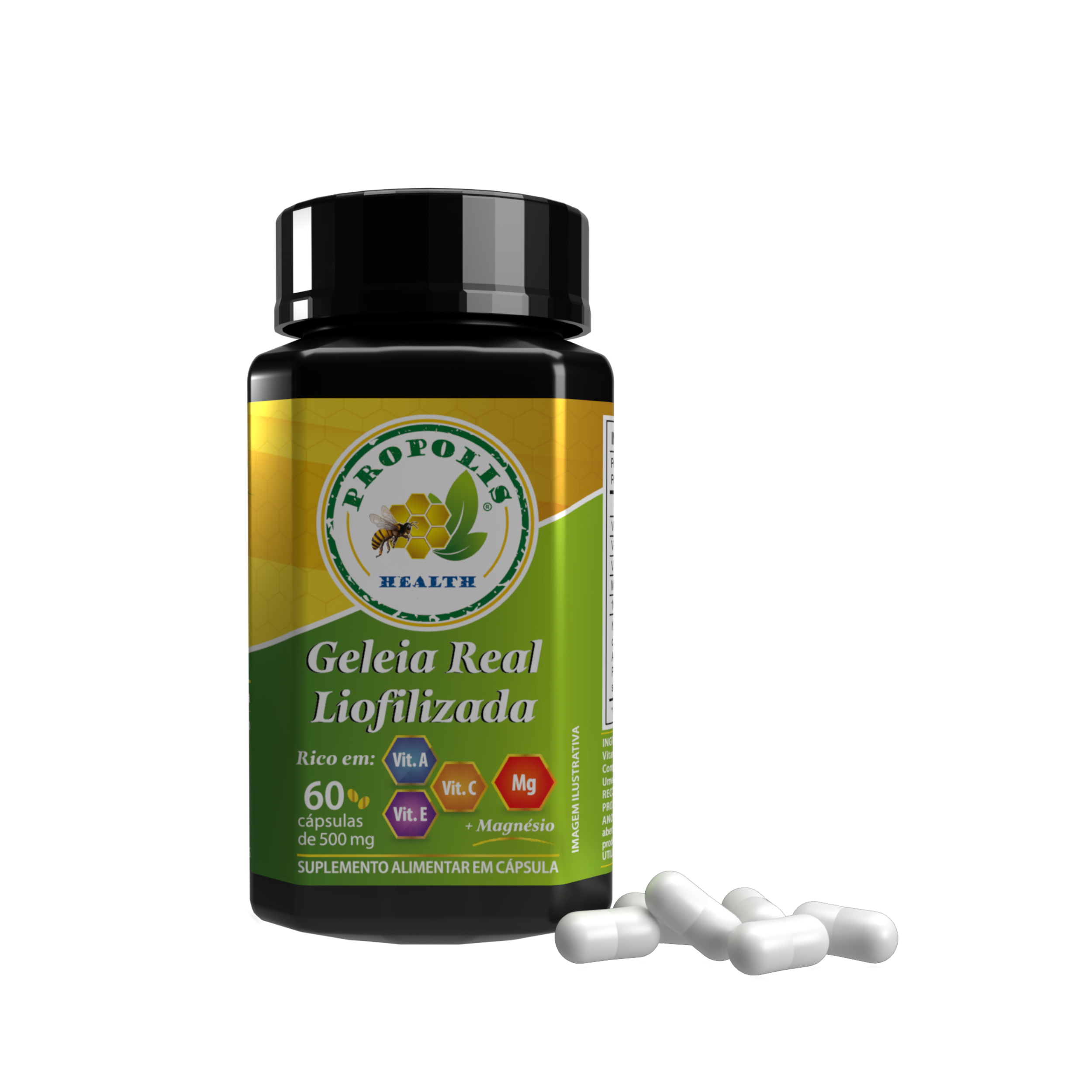 Geleia Real pura - 15mg 10-HDA - Magnésio de Malato 300mg +Vit - Suporte a saúde Cerebral - Super Antioxidante