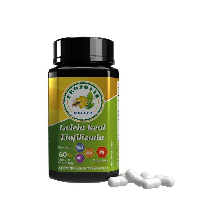 Geleia Real pura - 15mg 10-HDA - Magnésio de Malato 300mg +Vit - Suporte a saúde Cerebral - Super Antioxidante