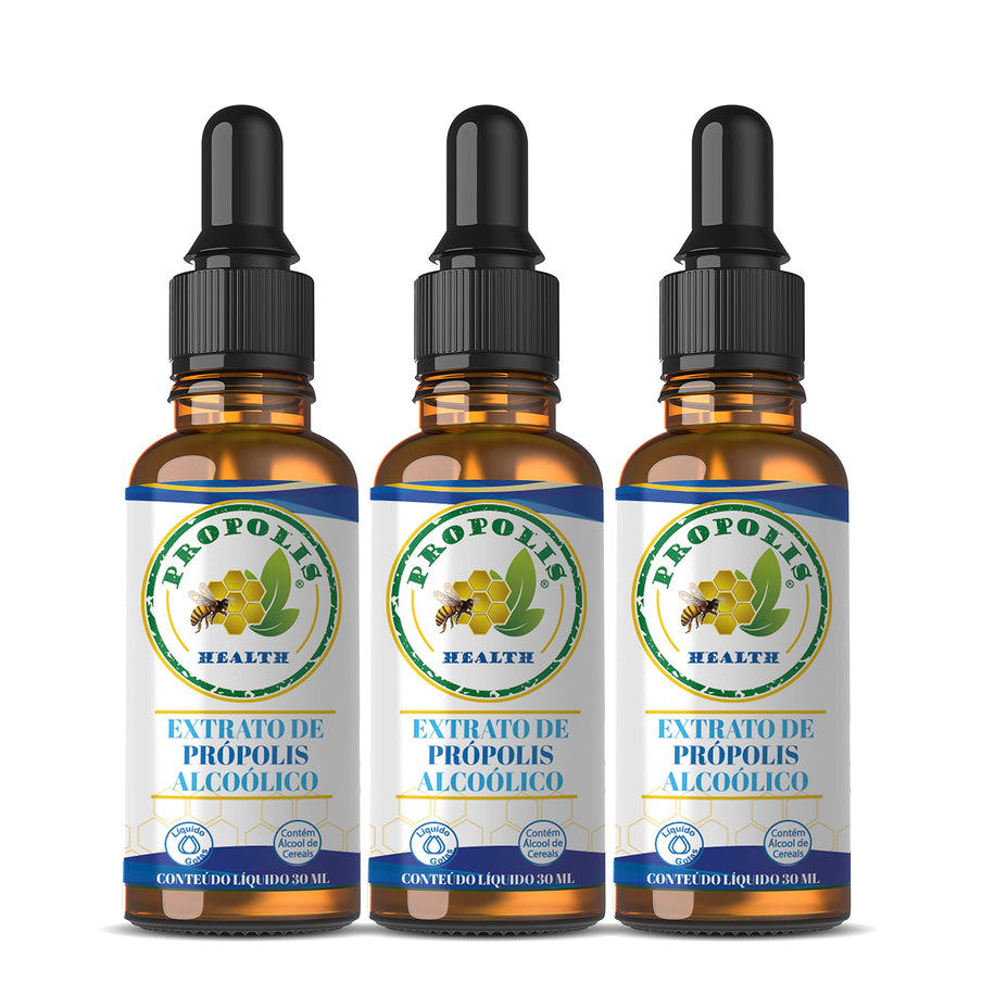 Extrato de Própolis Verde Líquido - 21% Extrato Seco - 30ml - Gotas Concentradas Propolis Health
