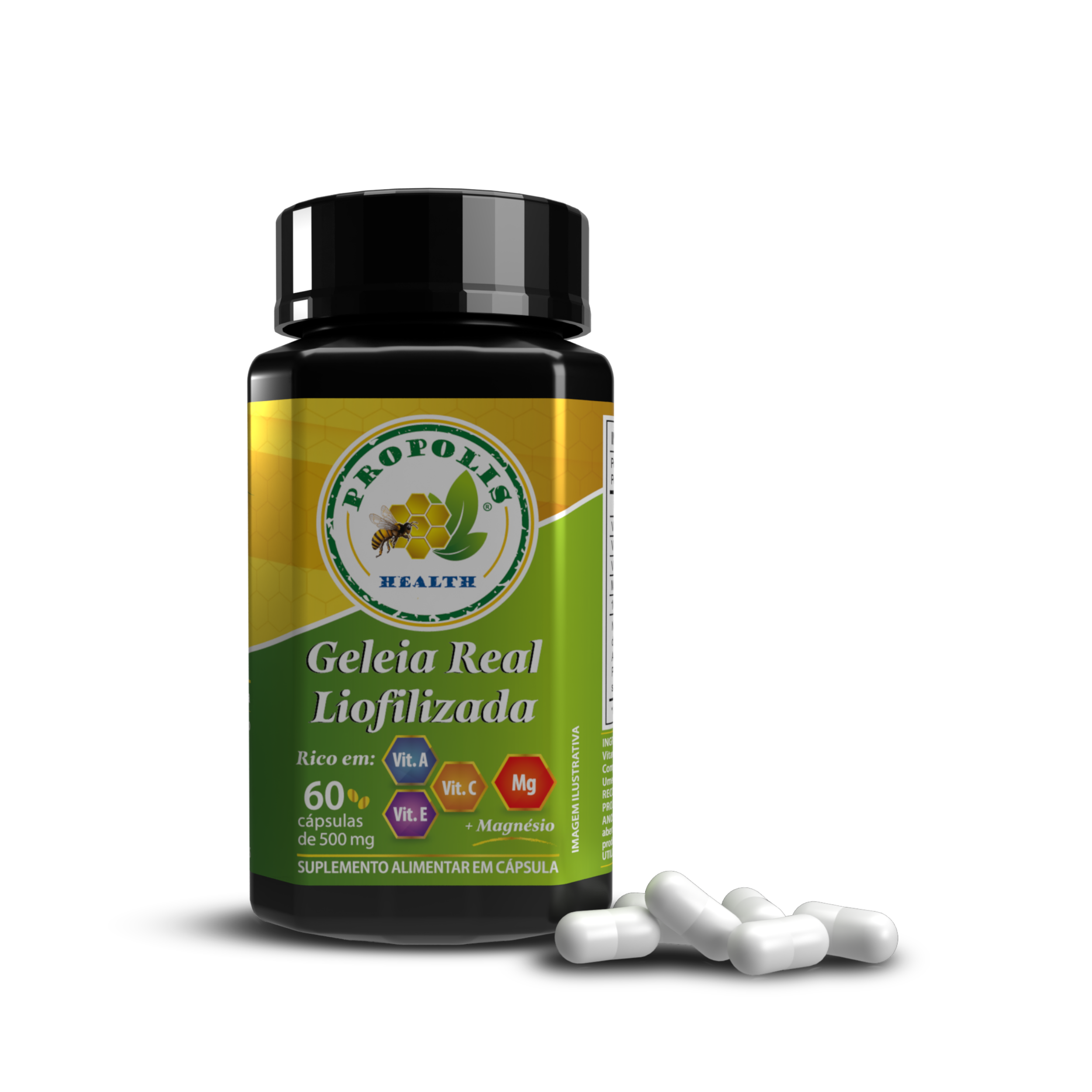 Geleia Real pura - 15mg 10-HDA - Magnésio de Malato 300mg +Vit - Suporte a saúde Cerebral - Super Antioxidante