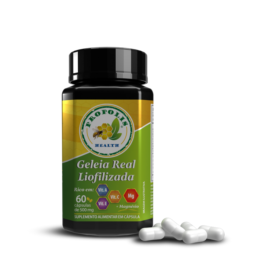 Geleia Real pura - 15mg 10-HDA - Magnésio de Malato 300mg +Vit - Suporte a saúde Cerebral - Super Antioxidante